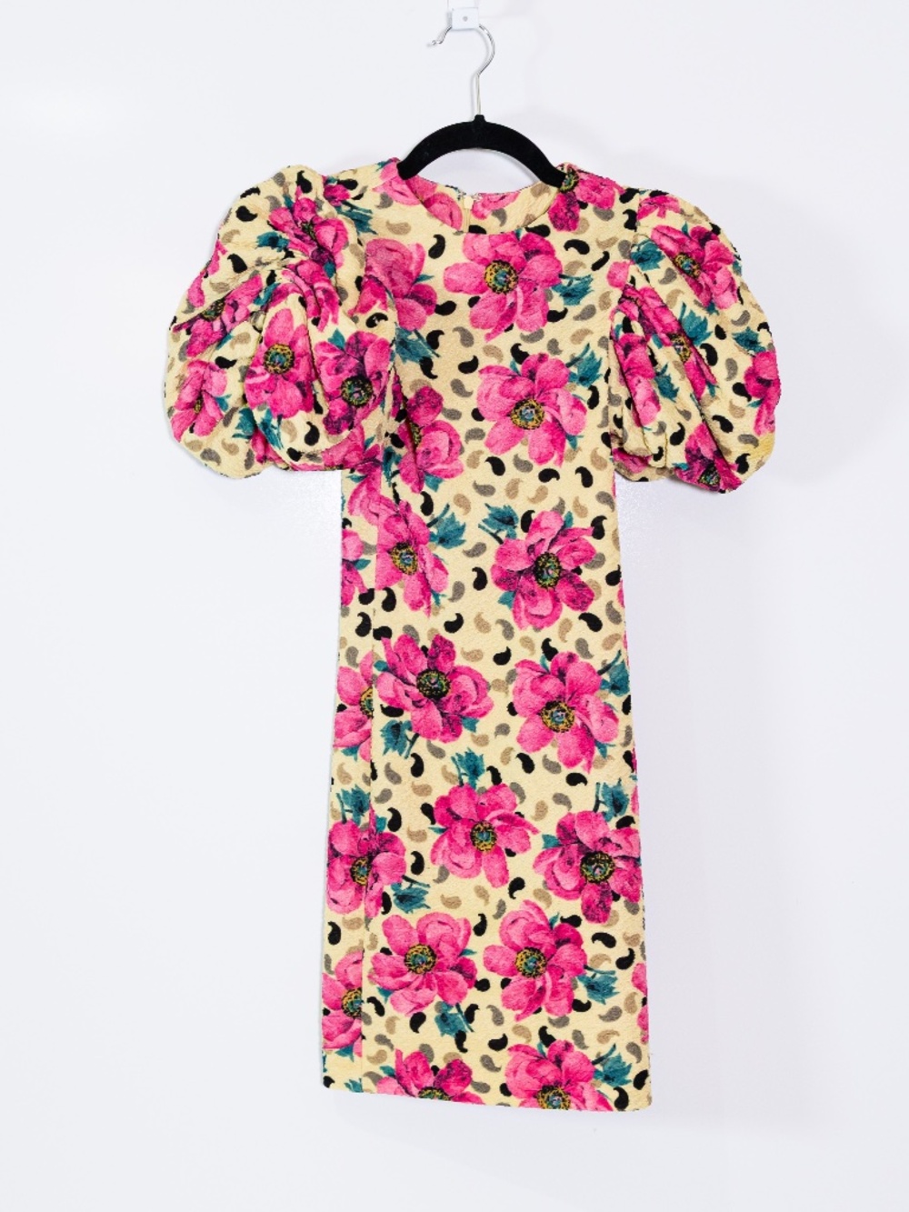 Rotate Birger Christensen Ruby Puff Short Sleeve Floral Flower Print Mini Dress